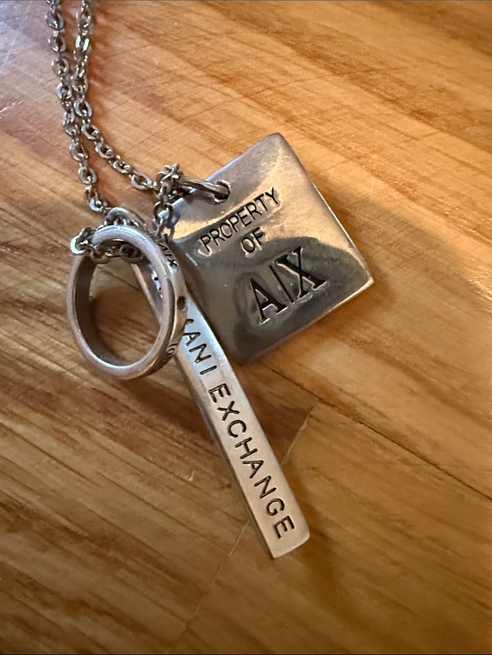 Armani Exchange silver-tone AX charm necklace